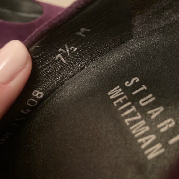 Stuart Weitzman Purple Peep Toe Platform Pumps - Picture 7 of 7